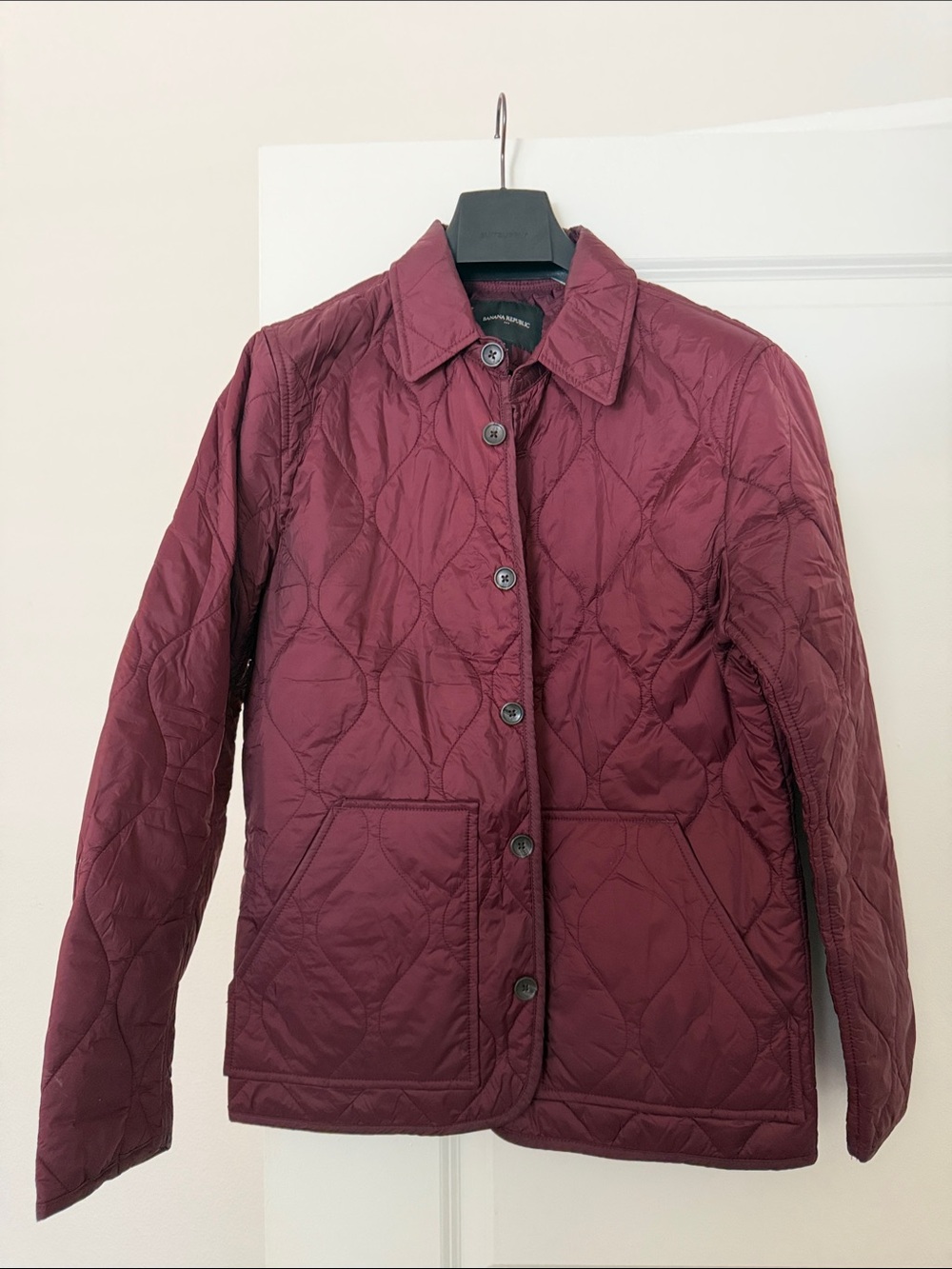 Banana Republic Quilted Burgundy Utility Jacket
